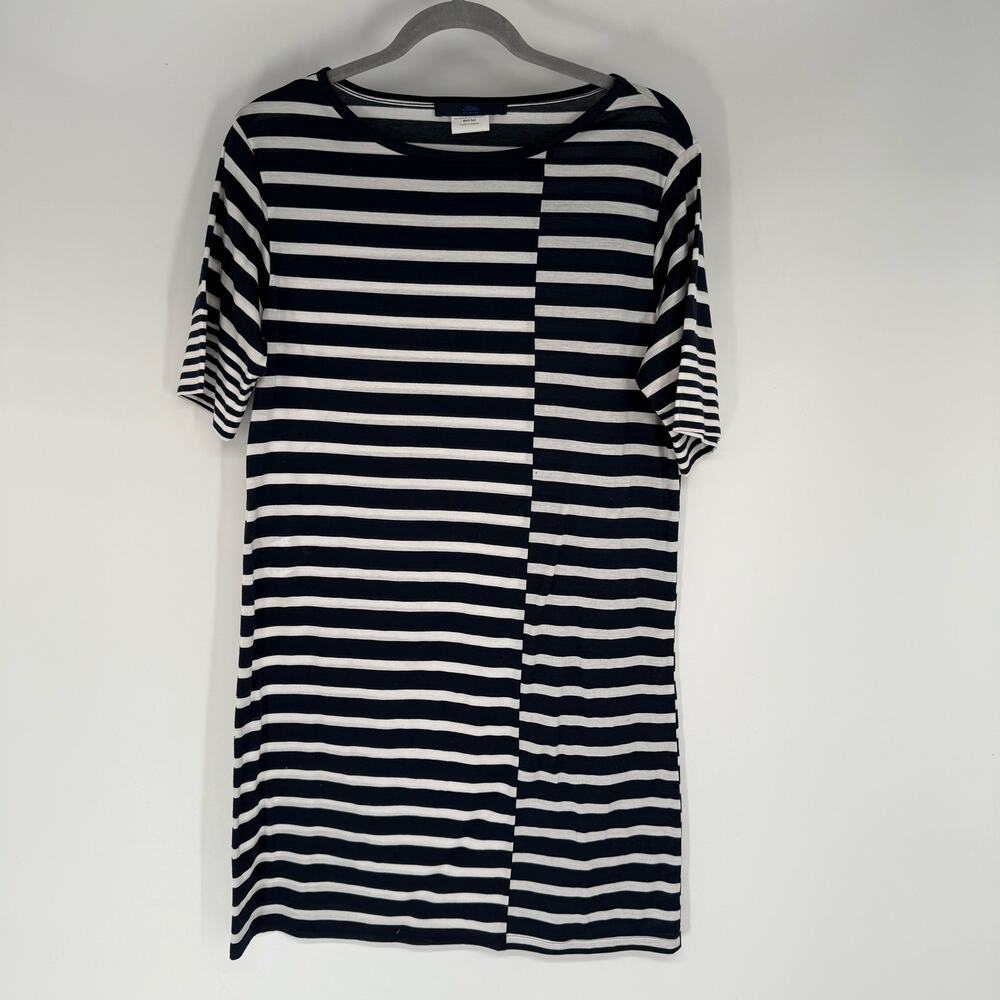 Blue Les Copains Striped T-Shirt Dress Women's Size 40 M Blue White 100% Cotton